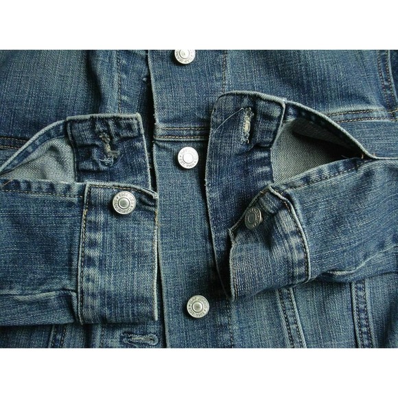 Size S GAP Stretch Denim Trucker Jean Jacket Blue Vintage - Picture 5 of 6